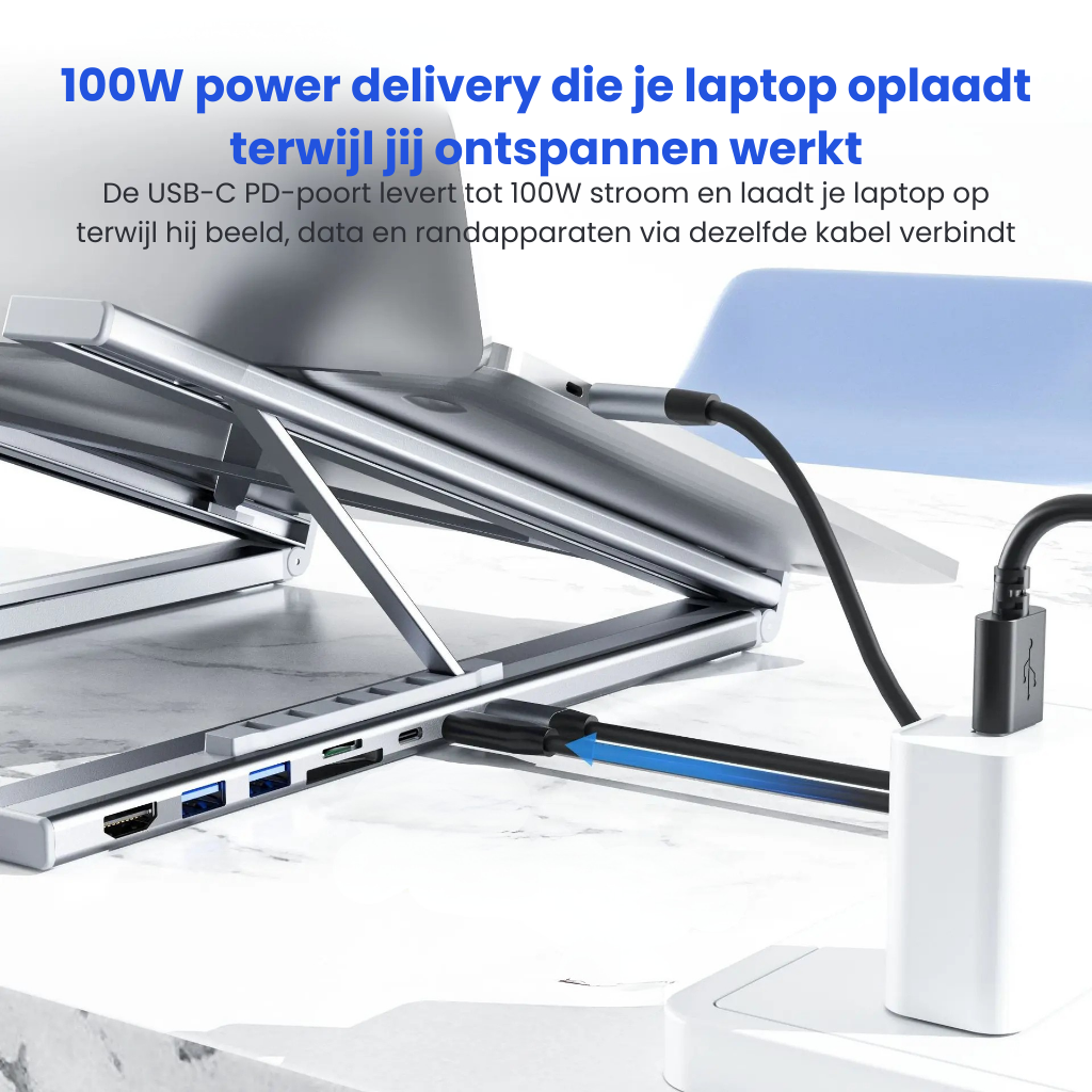 DockingStand™ | Meer aansluitingen & een betere houding!