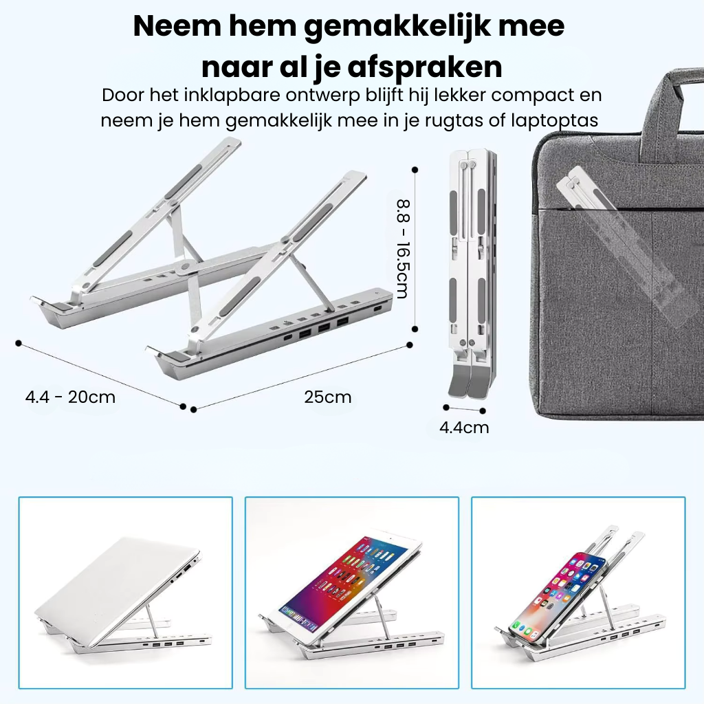 DockingStand™ | Meer aansluitingen & een betere houding!
