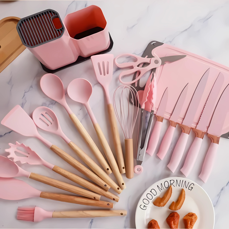 ChefsChoice™ | Professionele 19-delige keukengerei & messenset!