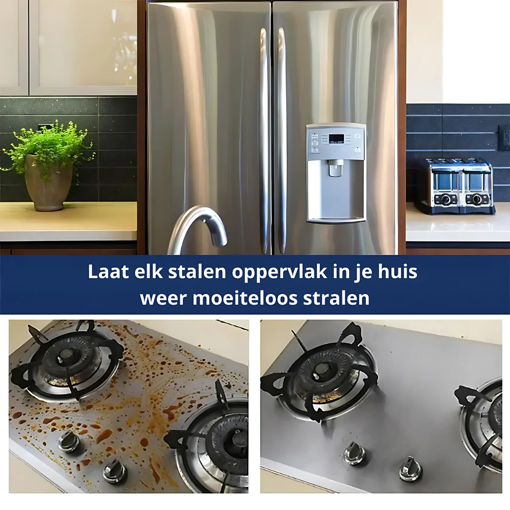 SteelShine™ | Laat vieze pannen weer stralen!
